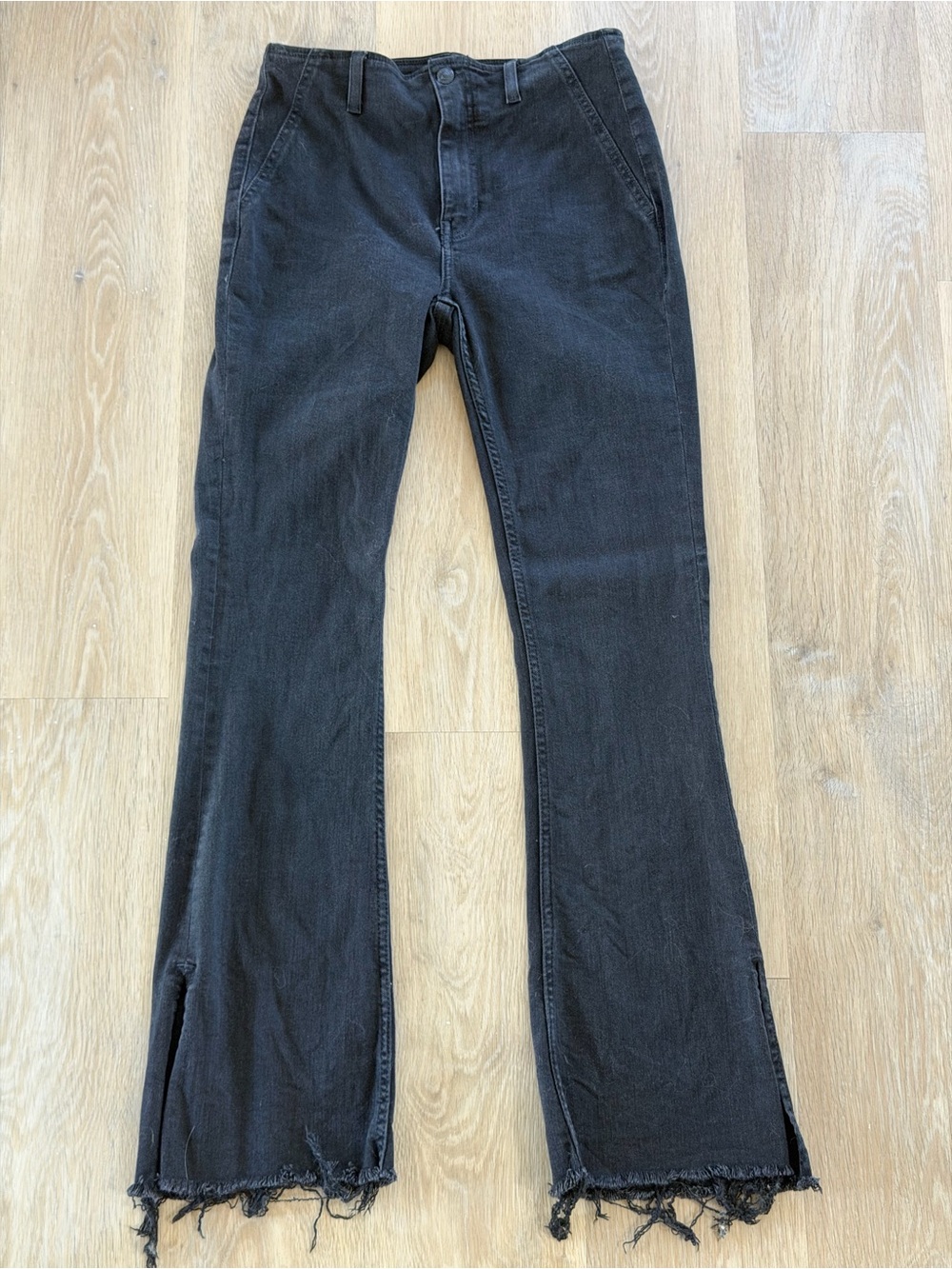 We The Free Black Split Hem Flare Jeans Size 29